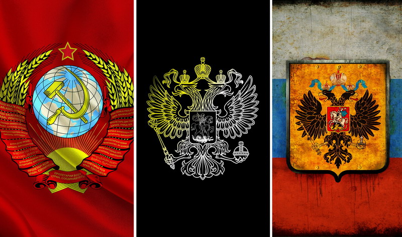 Обои на телефон — гербы России и СССР