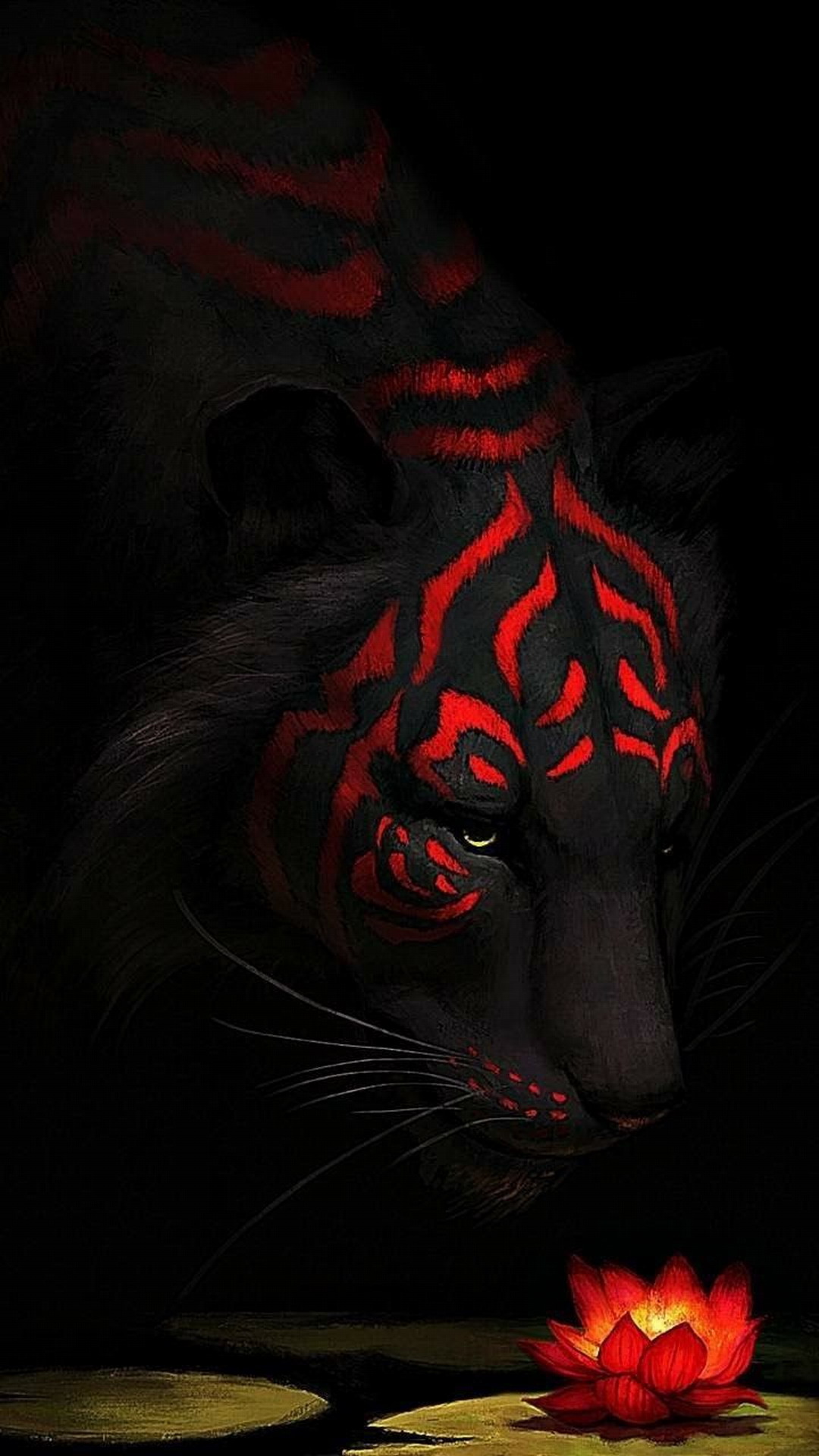 Красный тиг. Черный тигр Кишан. Тигр с красными глазами. Мистический тигр. Черно красный тигр.