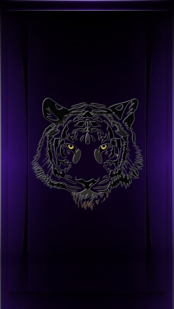 фиолетовые обои на телефон, скачать картинку тигр