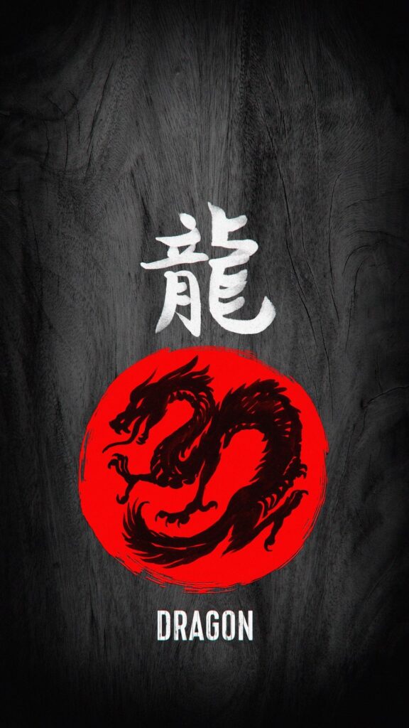 обои Япония, картинка на телефон, самурай, дракон, иероглиф
