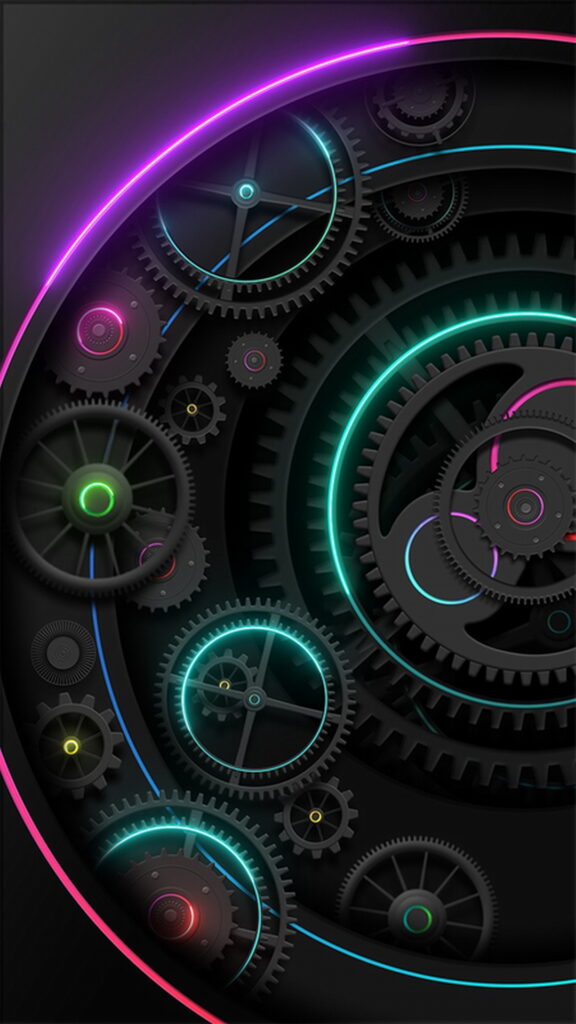 заставки с 3d эффектом, скачать обои фигуры механизм, цветной, текстура часы