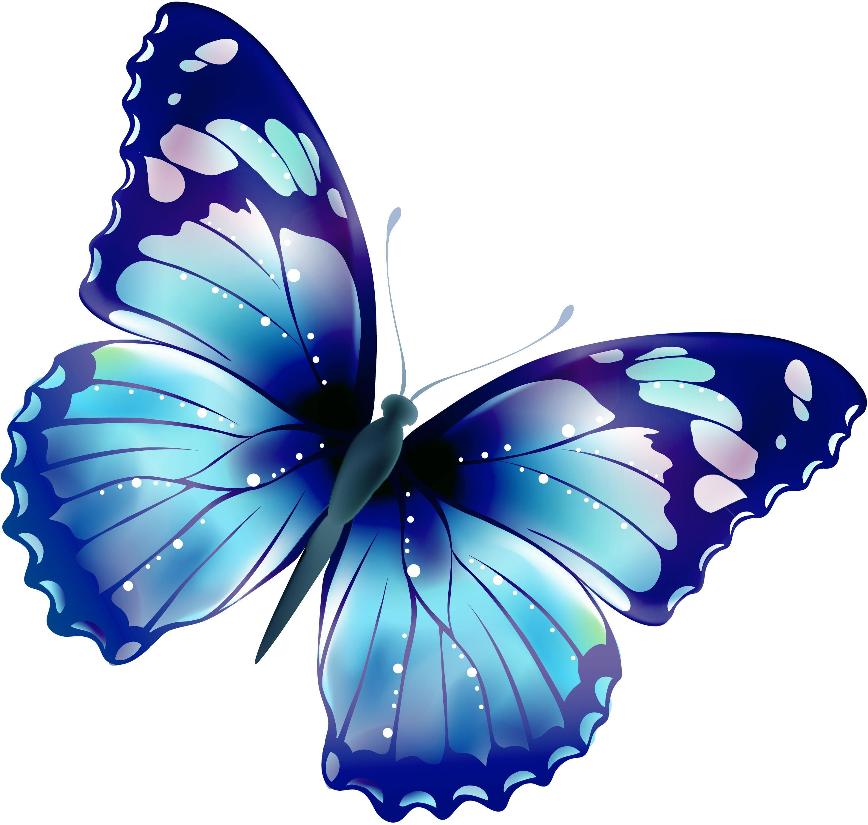 Голубая бабочка рисунок