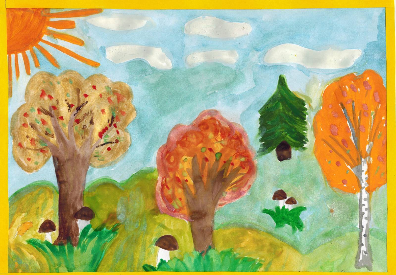Рисование для детей 5-6 лет осень