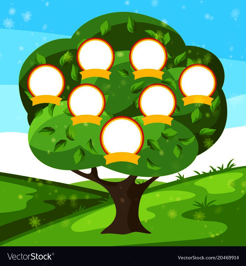 Дерево с яблоками для генеалогического древа