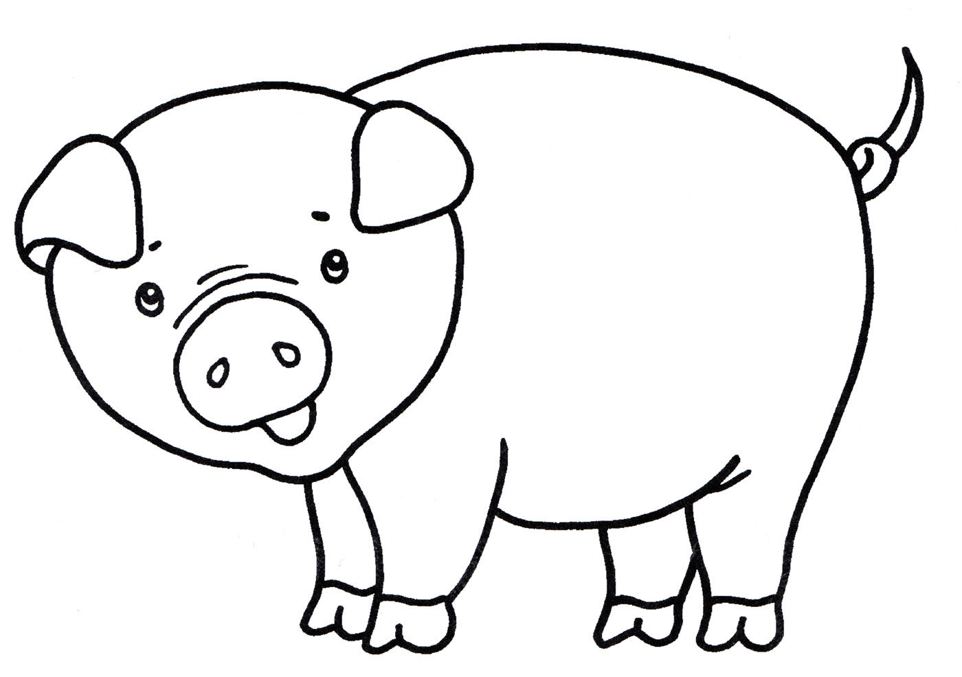 Раскраска свинья и поросенок для детей