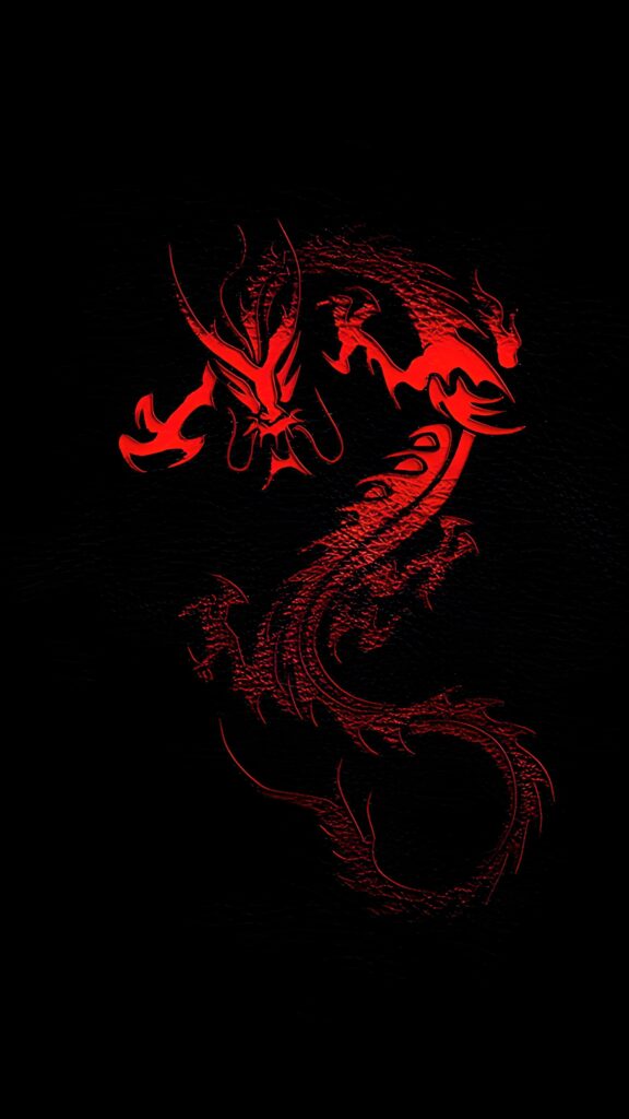 обои на телефон дракон, скачать картинку китайский дракон на черном фоне
