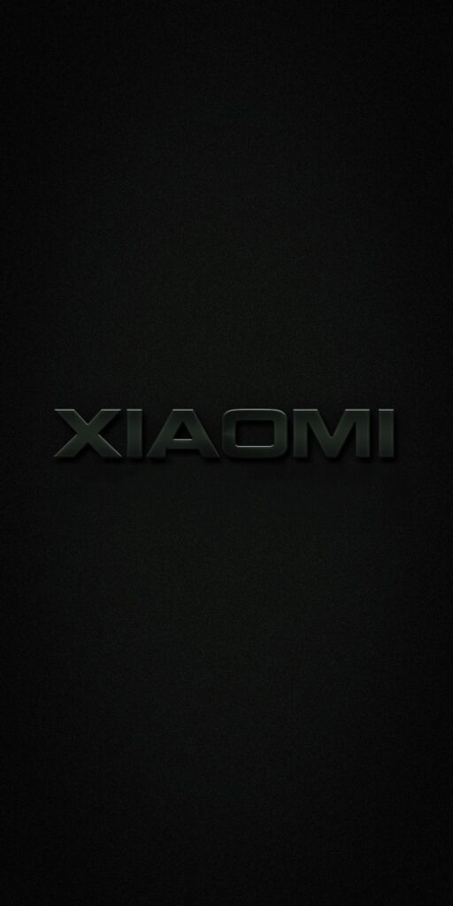черные обои на телефон, 4k заставка, лого xiaomi