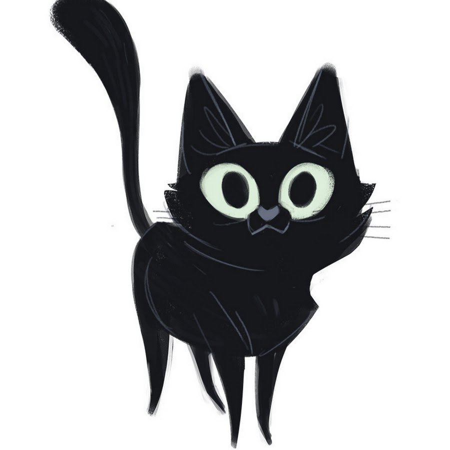Черная кошка мультяшная