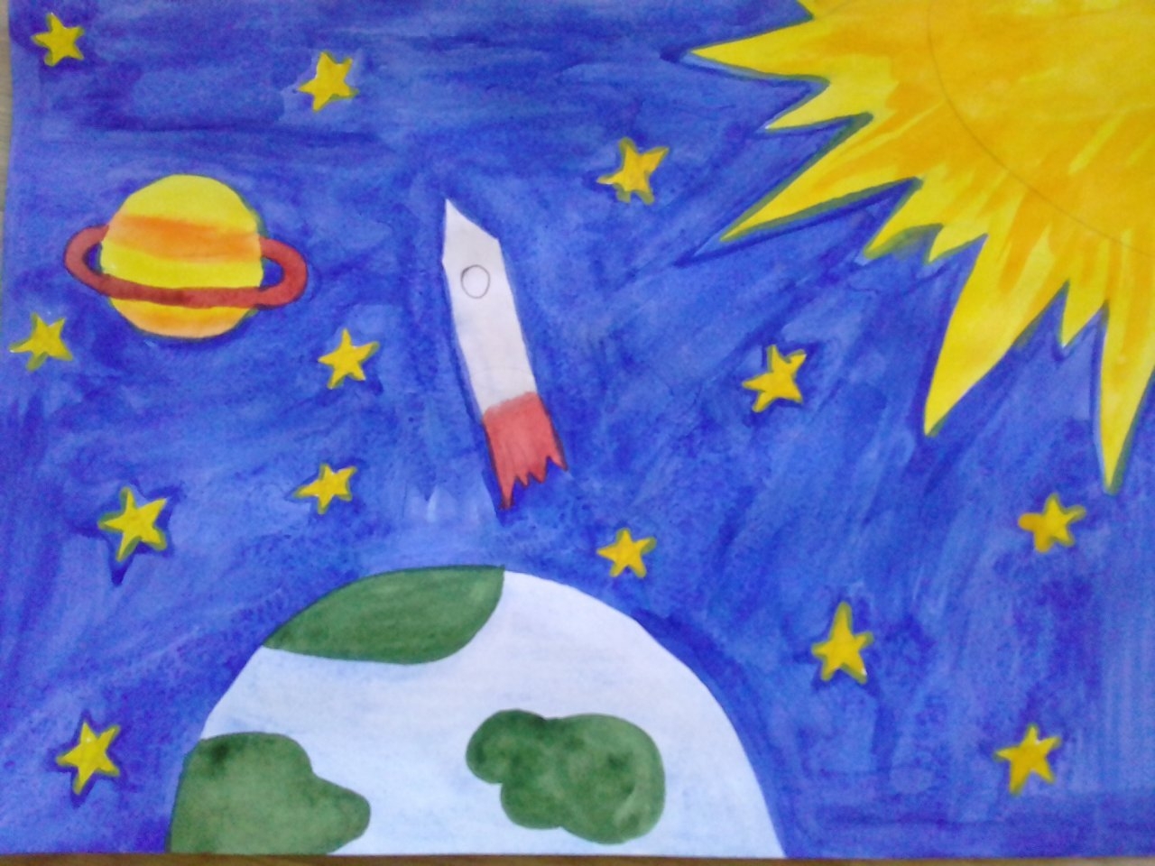 Рисунки космические просторы в детский сад