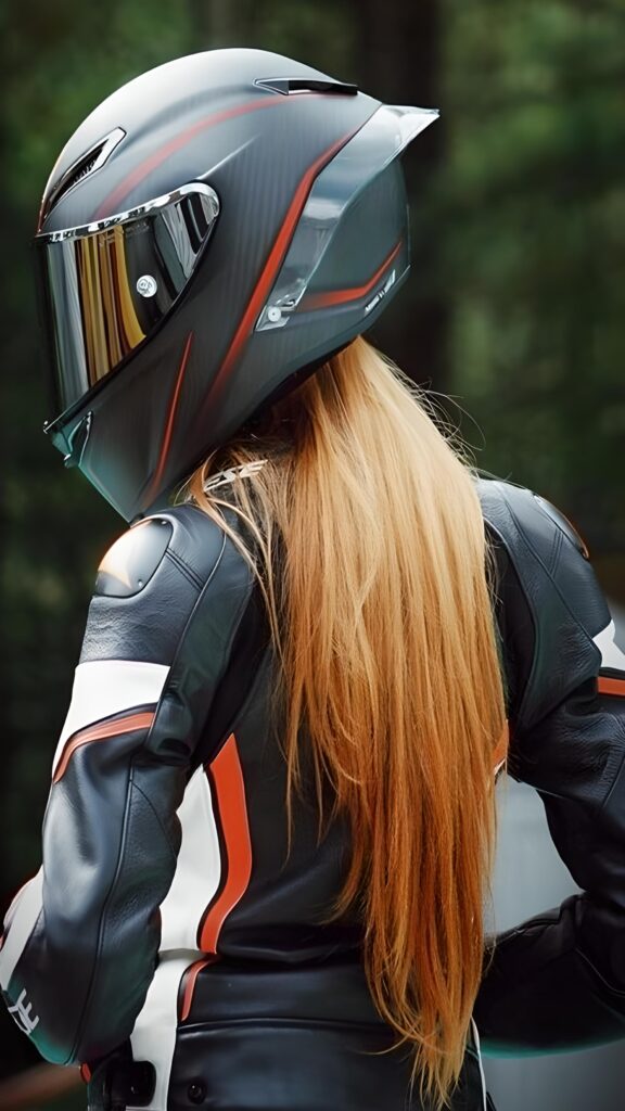 обои на телефон мотоциклы, скачать картинку девушка в шлеме, экипировка