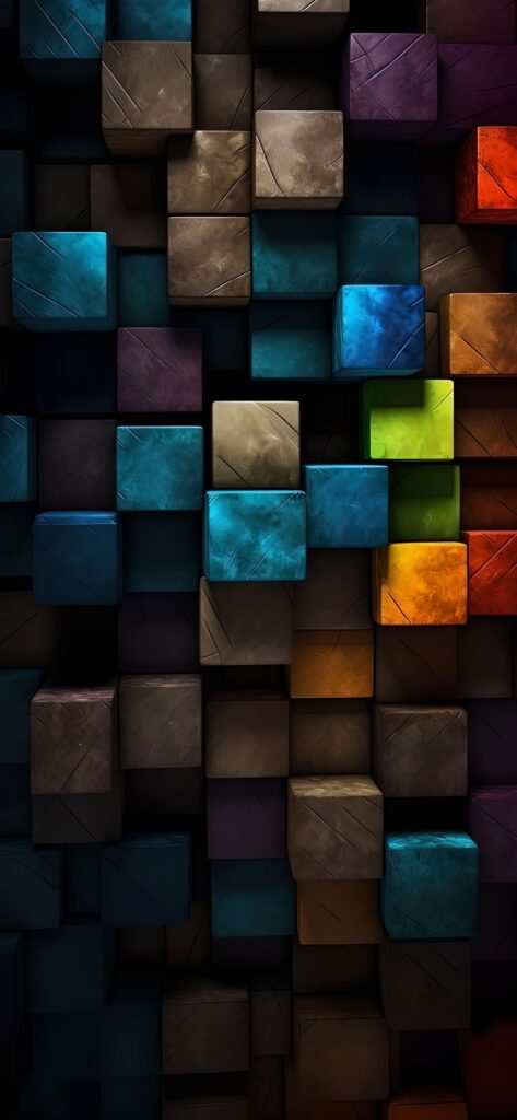 заставки с 3d эффектом, скачать обои текстура, кубики, разный цвет