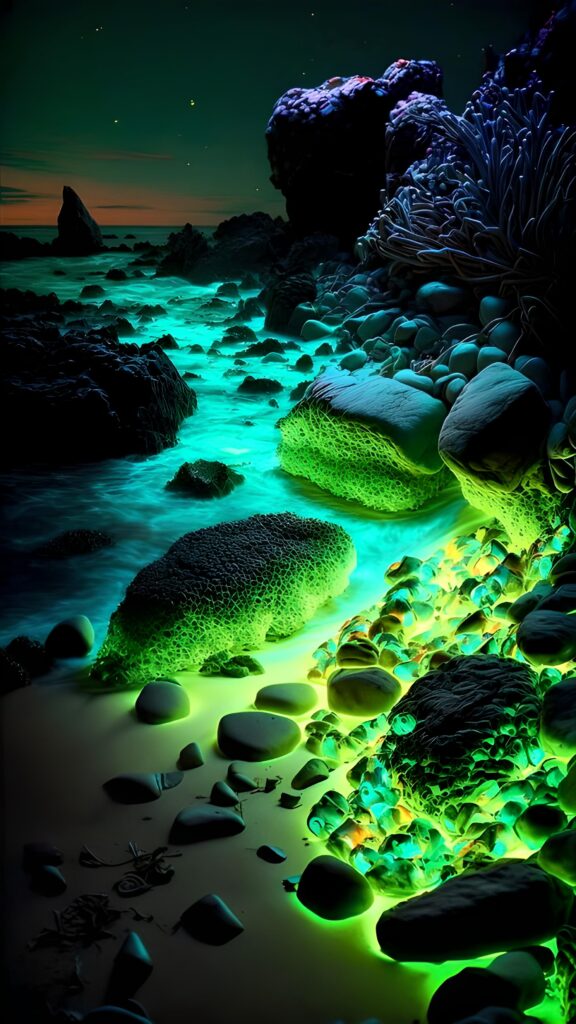 зеленые обои на телефон, скачать картинку берег, камни