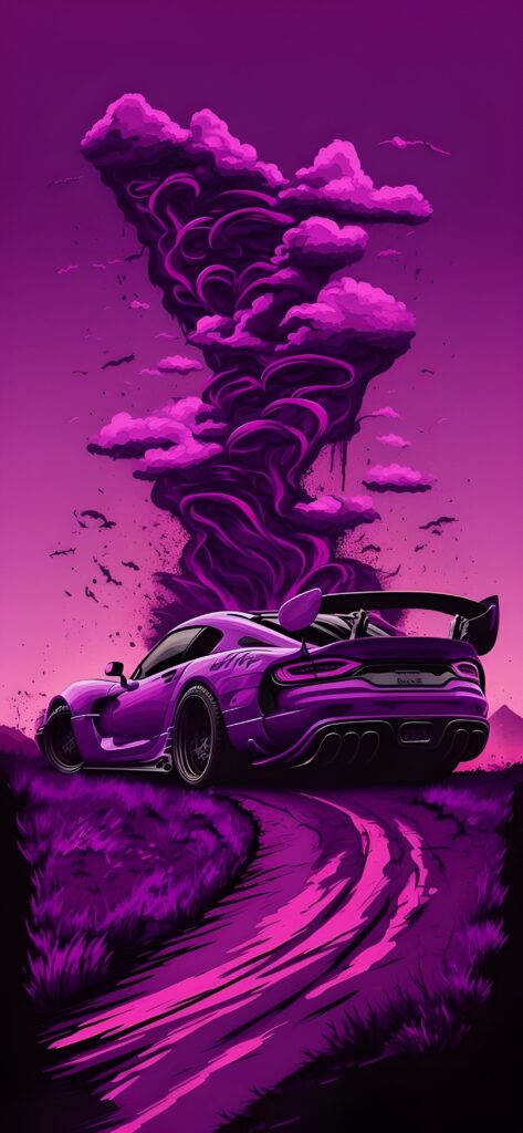фиолетовые обои на телефон, скачать картинку спортивный авто