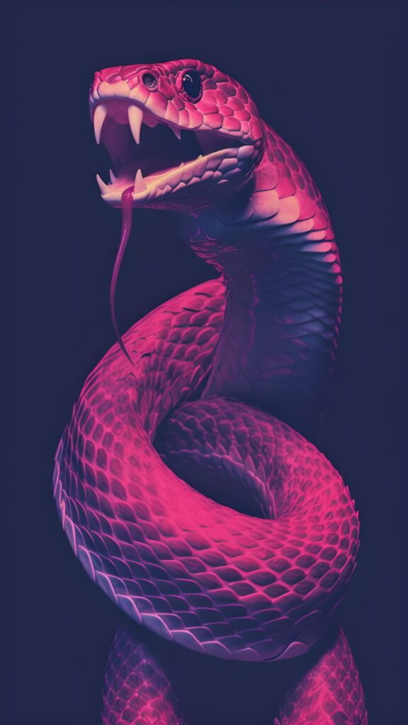 обои змея, 4k картинки со змеями, эстетик, пурпур
