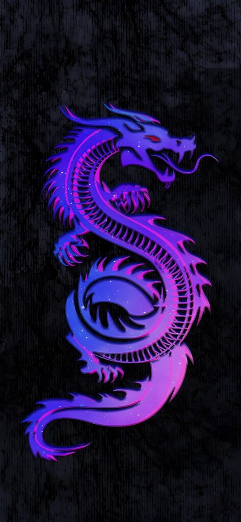 обои на телефон Япония, скачать картинку дракон, фиолетовый