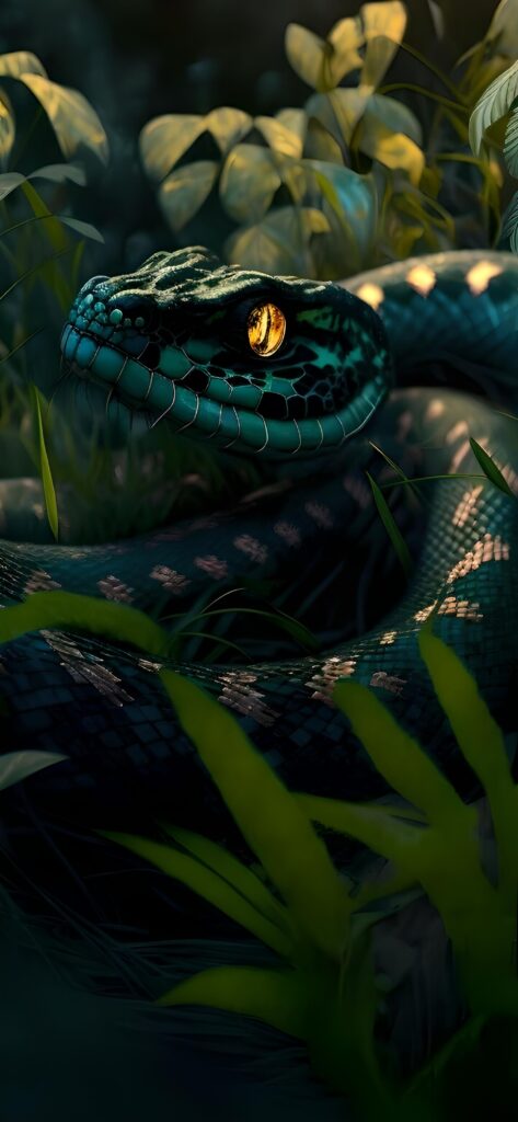 обои змея, 4k картинки со змеями, змея в траве