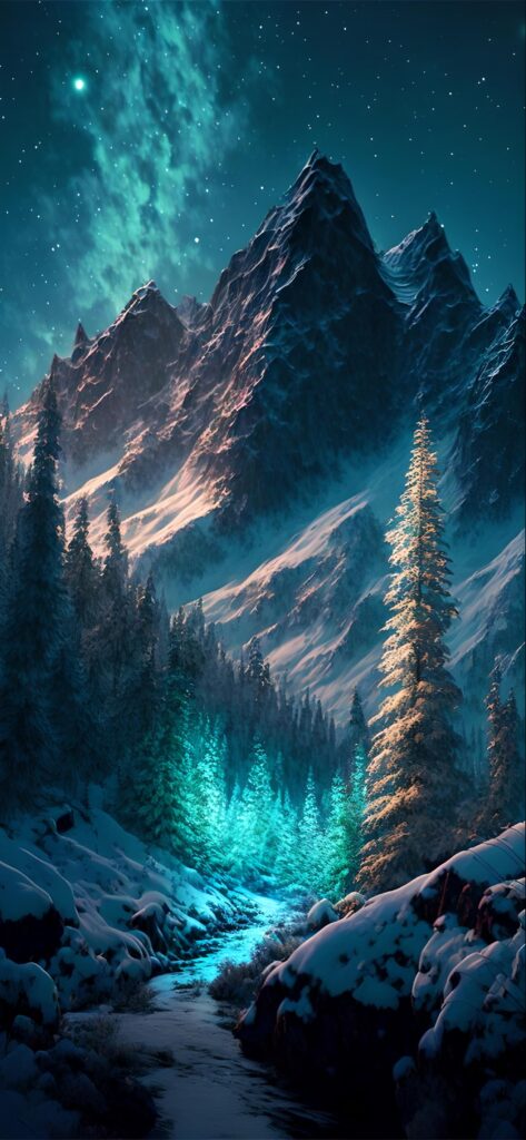 обои на телефон природа, скачать картинку красивый пейзаж, горы зимой