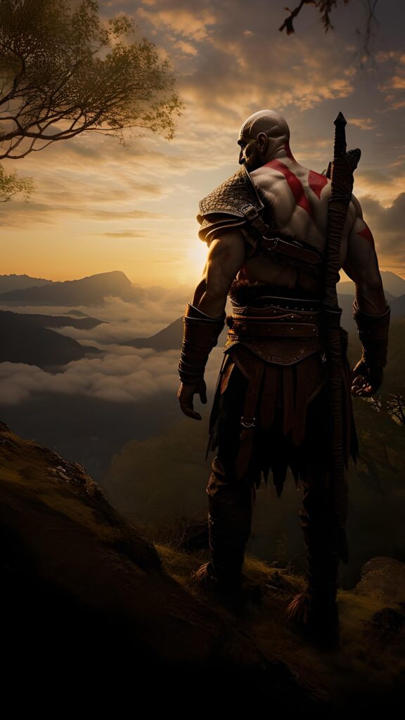 темные обои на телефон, картинка высокого качества Kratos God of War