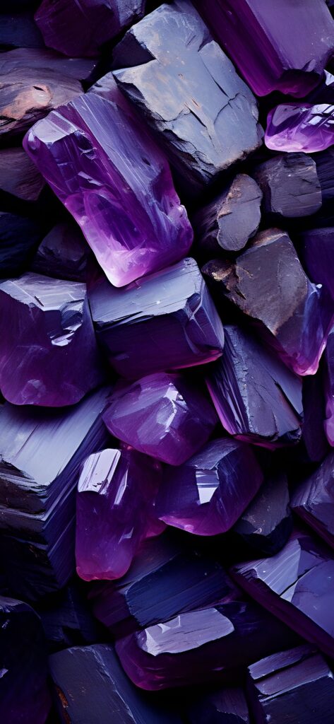 фиолетовые обои на телефон, скачать картинку кристаллы