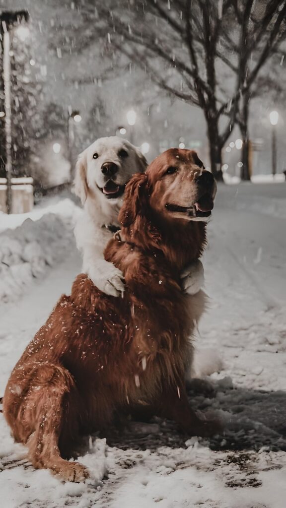 обои на телефон зима, скачать картинку собачки зимой, снег
