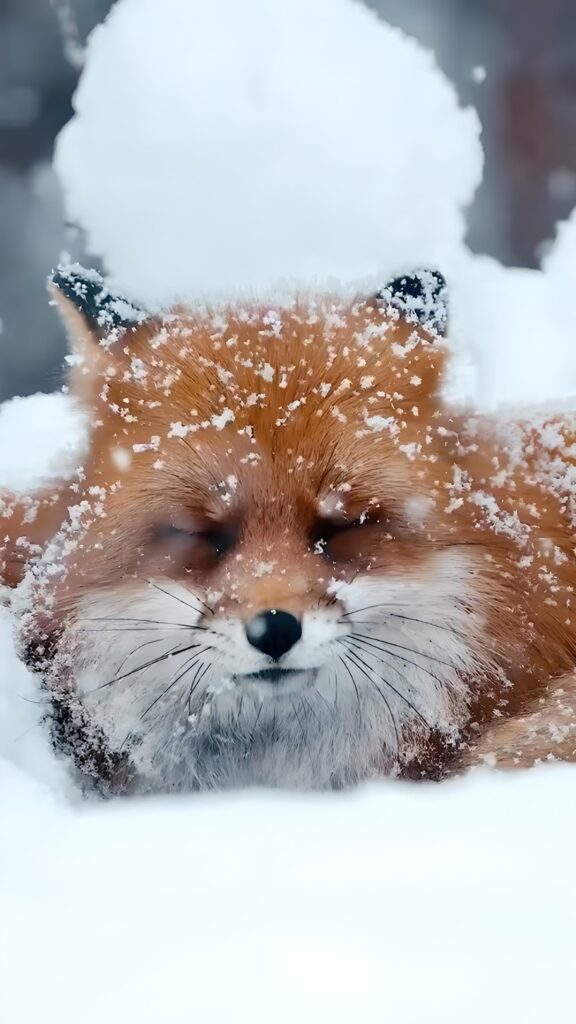 обои на телефон животные, скачать картинку лиса, снег
