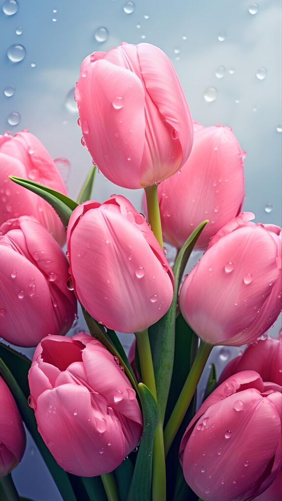 обои на телефон цветы, скачать картинку крупные красивые тюльпаны