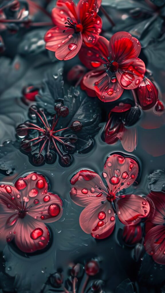 обои на телефон цветы, скачать картинку красивые красные цветы, темный