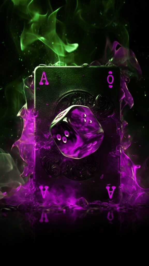 заставка черная карта, пурпурный дым, зеленый свет