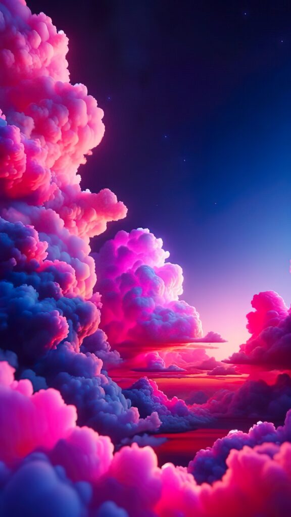 красивые облака, сиреневый и розовый цвет, кучевое облако