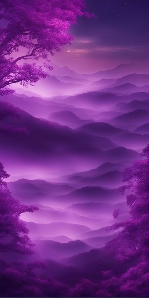 фиолетовый обои, туман, природа, горы
