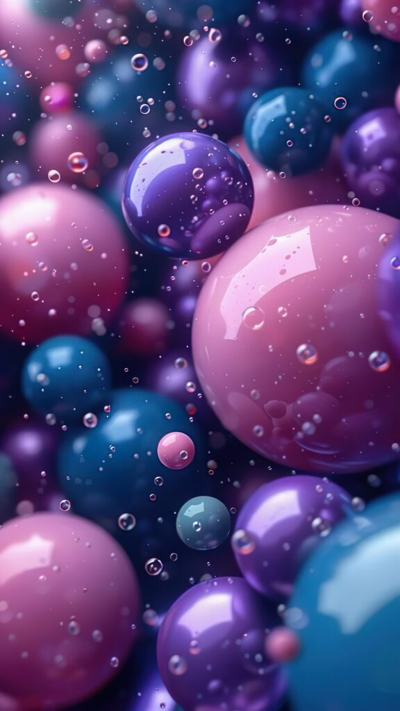 цветные шарики, пузырь краски, жемчужный