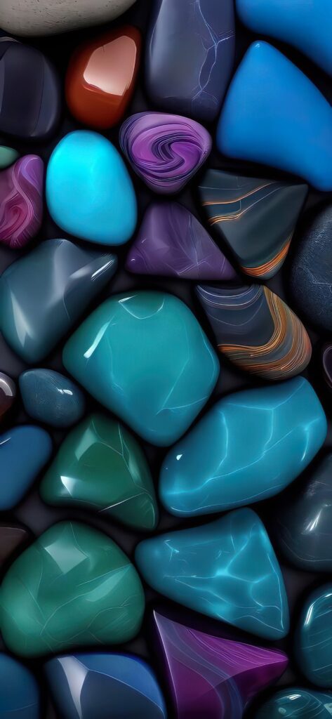 цветные камешки, на берегу моря, блеск, камень