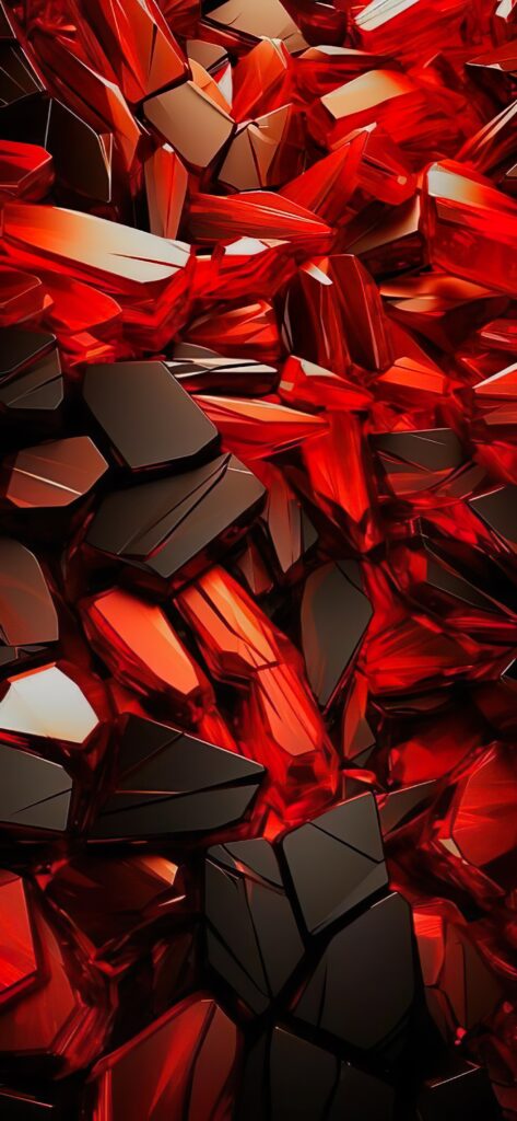красное стекло, кристаллы, текстура камень